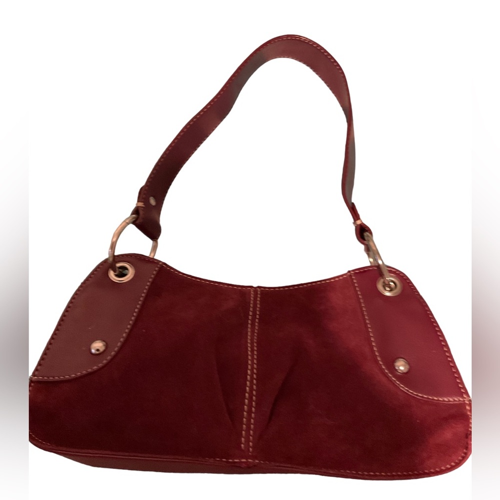 A.N.A “A New Approach” Suede Mini Satchel with vegan leather .